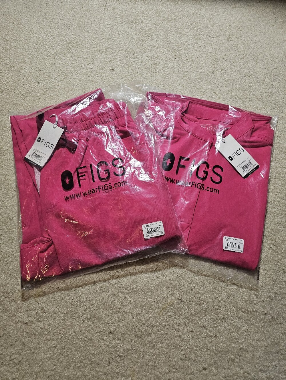 Figs Shocking Pink Scrub Set